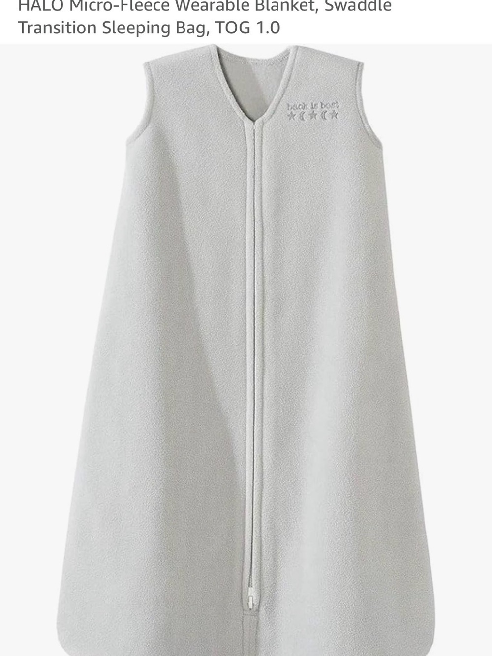 HALO Light Gray Micro-Fleece Wearable Sleep Sack